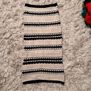 BOGO 🛍️ Sincerely Jules Black and Cream Crochet Pencil Skirt